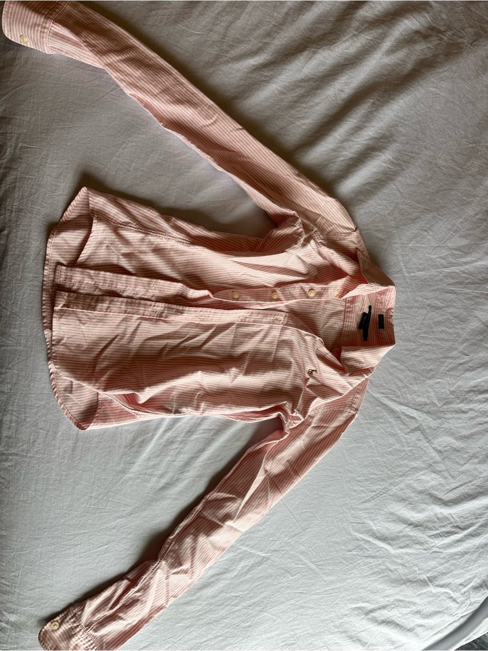 Ralph Lauren Pink Striped Button-Down Shirt Jacket